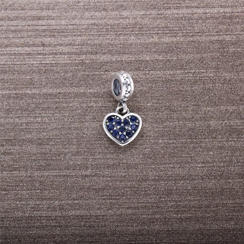 (image for) PANDORA Pavé heart Dangle, black crystal - 791023NCK - View 2