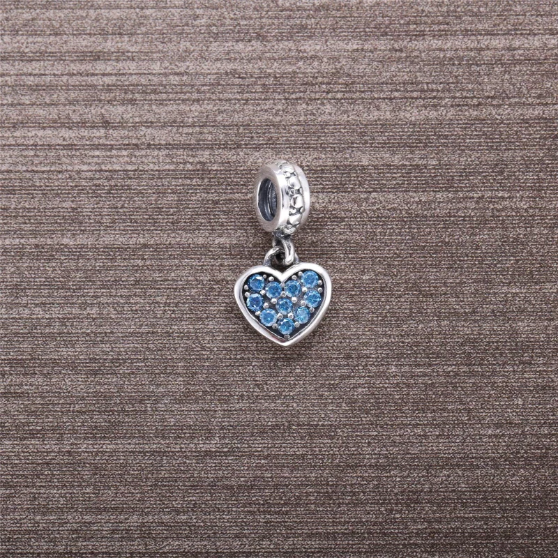 (image for) PANDORA Pavé heart Dangle, black crystal - 791023NCK - View 3