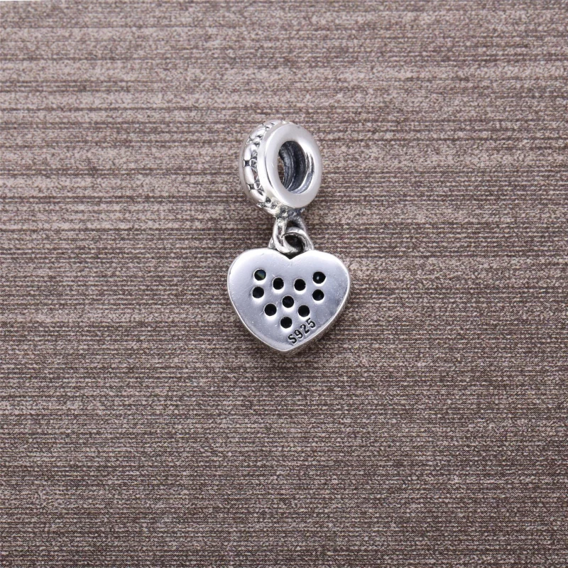 (image for) PANDORA Pavé heart Dangle, black crystal - 791023NCK - View 4