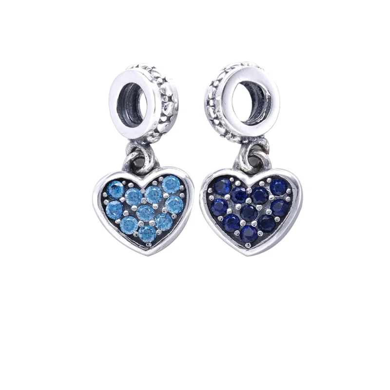 (image for) PANDORA Pavé heart Dangle, black crystal - 791023NCK - Product Image