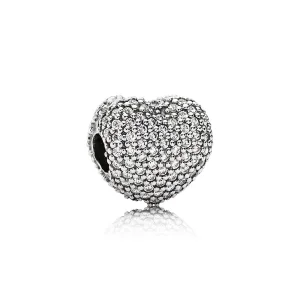 (image for) PANDORA Pavé Open My Heart Charm Clip - 791427CZ