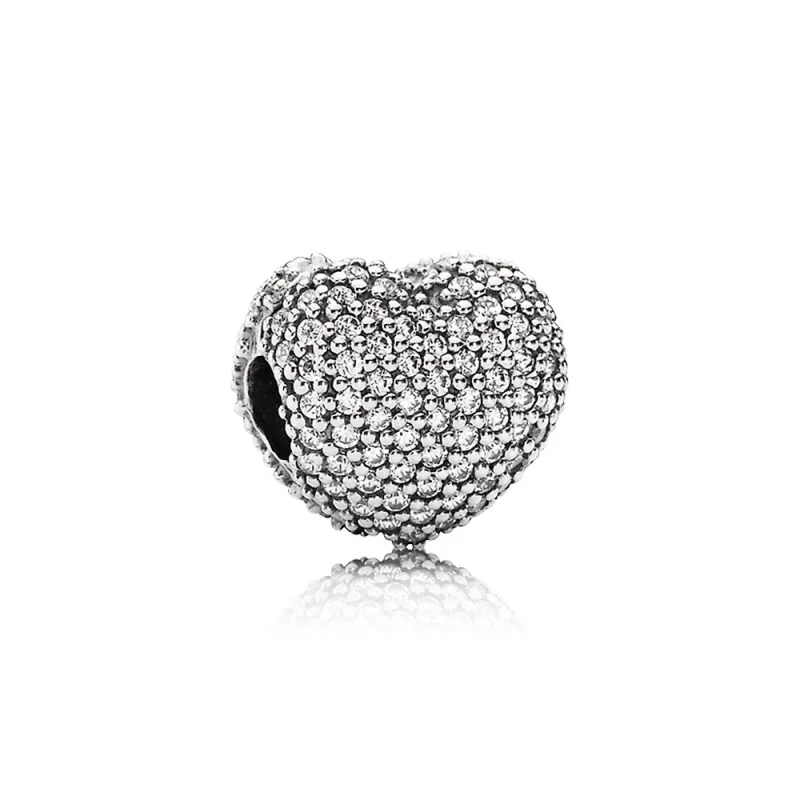 (image for) PANDORA Pavé Open My Heart Charm Clip - 791427CZ - Product Image