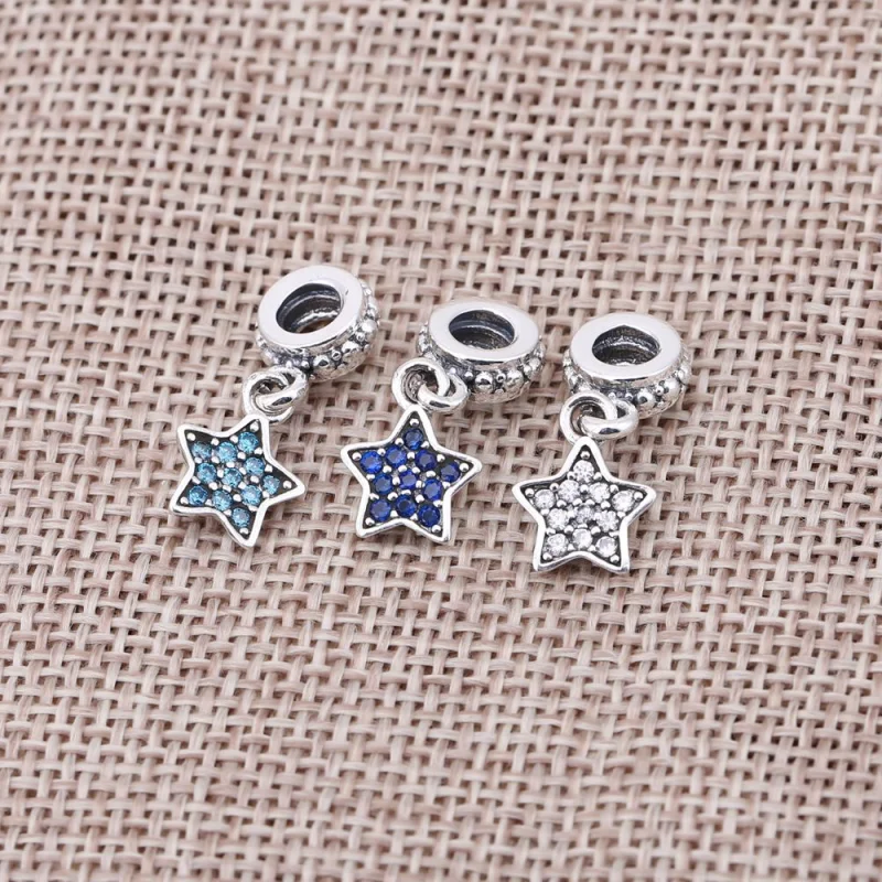 (image for) PANDORA Pavé Star, Blue Cz Pendant Charm - 791024CZB - View 3