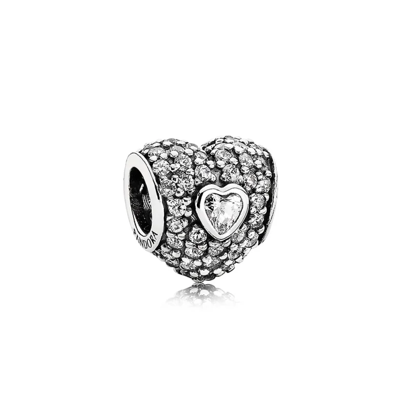 (image for) PANDORA Pavé Triple Heart Charm - 791168CZ - Product Image
