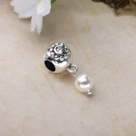 PANDORA Pearl of wisdom Dangle, white pearl clear cz - 790873P PANDORA Pearl of wisdom Dangle, white pearl clear cz - 790873P