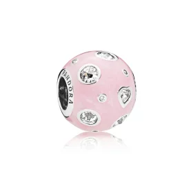 PANDORA Pearlescent Pink Dreams Charm, Light Pink Enamel & Clear CZ - 797033EN153