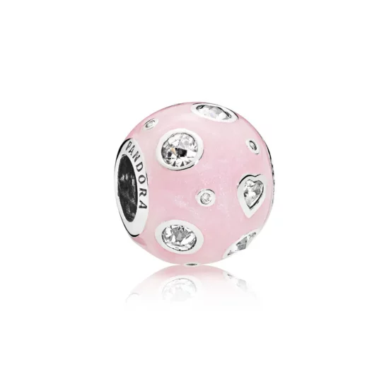 PANDORA Pearlescent Pink Dreams Charm, Light Pink Enamel & Clear CZ - 797033EN153