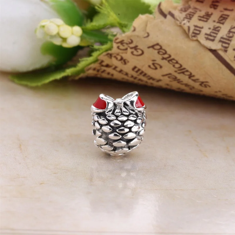 (image for) PANDORA Pinecone Charm, Red Enamel - 791237EN39 - View 3
