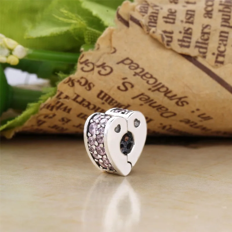 (image for) PANDORA Pink Arcs of Love Clip, Pink CZ - 797020PCZ - View 3