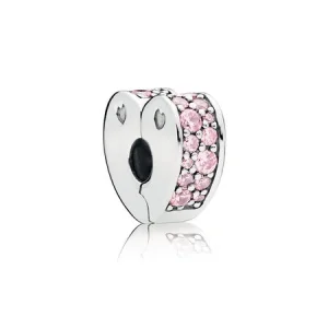 (image for) PANDORA Pink Arcs of Love Clip, Pink CZ - 797020PCZ