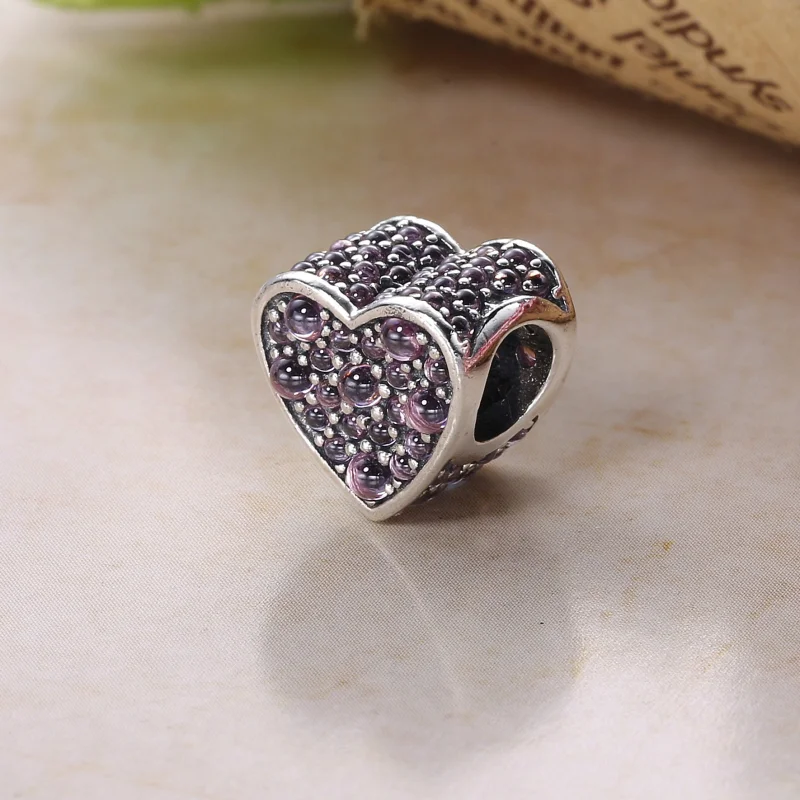 (image for) PANDORA Pink Dazzling Heart Pink CZ Charm - 792069PCZ - View 4