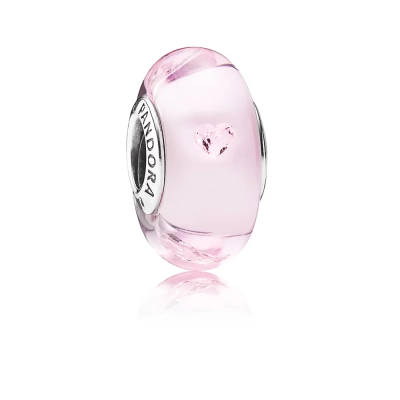 (image for) PANDORA Pink Hearts Charm, Murano Glass Pink CZ - 791632PCZ - Product Image