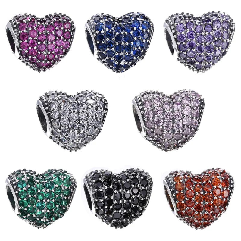 (image for) PANDORA Pink Pavé Heart Charm - 791052PCZ - View 3