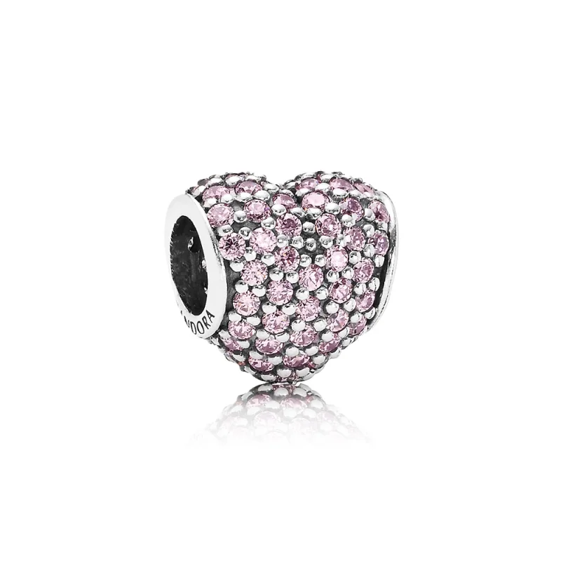(image for) PANDORA Pink Pavé Heart Charm - 791052PCZ - Product Image