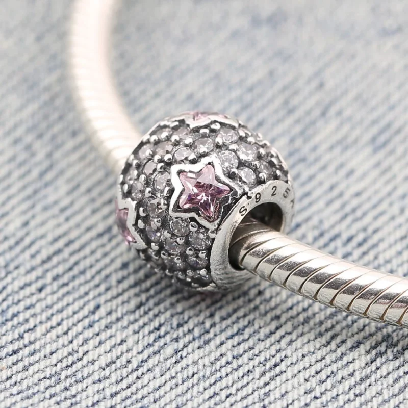(image for) PANDORA Pink Pavé Stars Charm - 791382PCZ - View 2