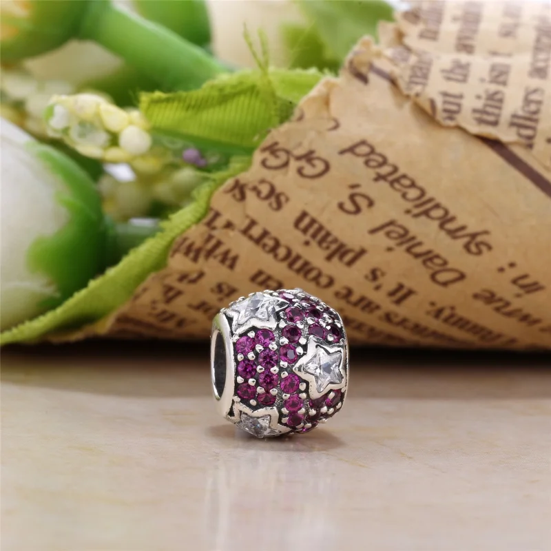 (image for) PANDORA Pink Pavé Stars Charm - 791382PCZ - View 3