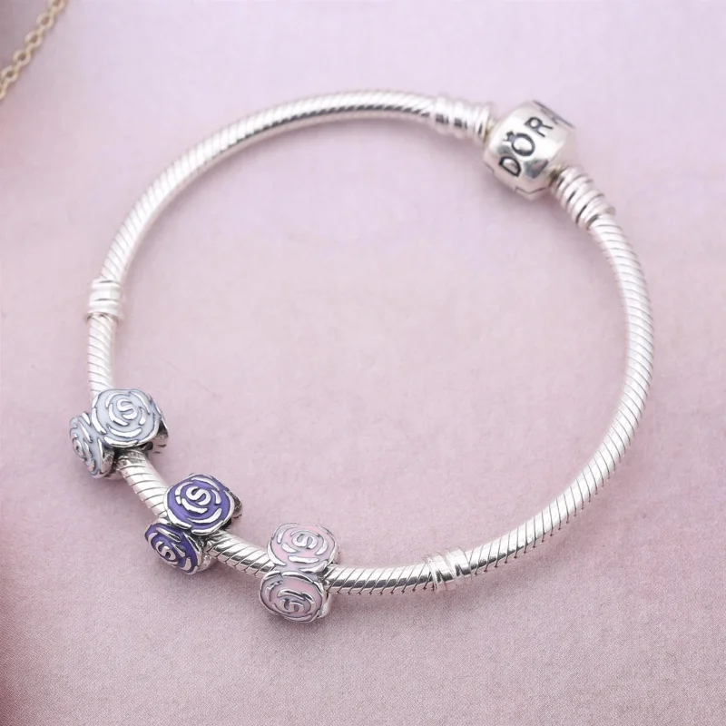 (image for) PANDORA Pink Rose Charm Clip - 791291EN40 - View 2