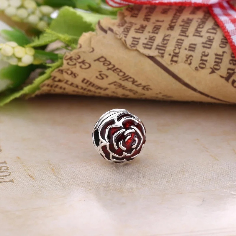 (image for) PANDORA Pink Rose Clip - 791292EN40 - View 4