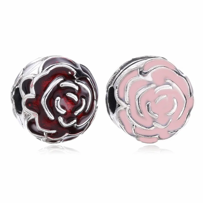 (image for) PANDORA Pink Rose Clip - 791292EN40 - View 6