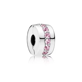 PANDORA Pink Shining Line Clip Charm - 791972PCZ PANDORA Pink Shining Line Clip Charm - 791972PCZ