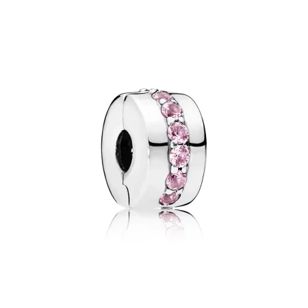 PANDORA Pink Shining Line Clip Charm - 791972PCZ