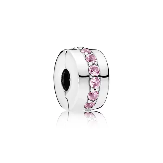 PANDORA Pink Shining Line Clip Charm - 791972PCZ