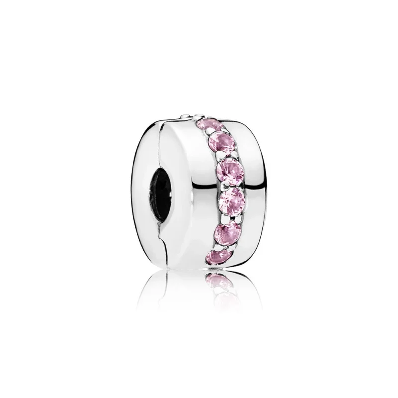 (image for) PANDORA Pink Shining Line Clip Charm - 791972PCZ - Product Image