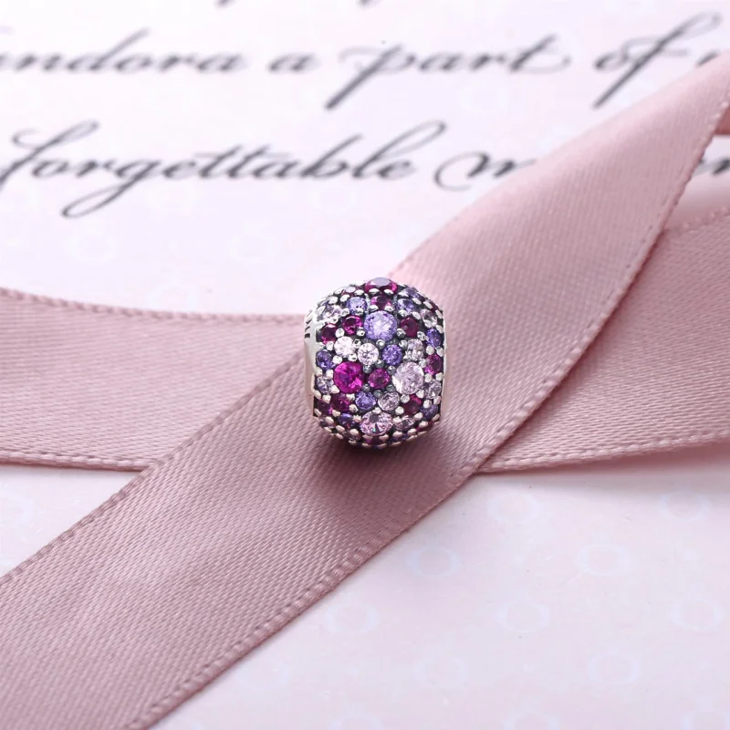 (image for) PANDORA Pink Sparkles Pavé Ball Charm - 791261ACZMX - View 4