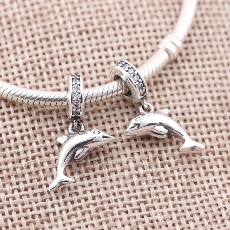 (image for) PANDORA Playful Dolphin Pendant Charm - 791541CZ - View 2