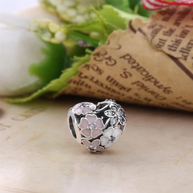 (image for) PANDORA Poetic Blooms Charm - 791825ENMX - View 2