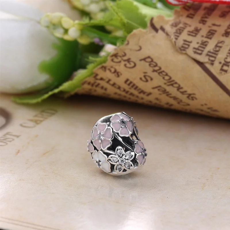 (image for) PANDORA Poetic Blooms Charm - 791825ENMX - View 3