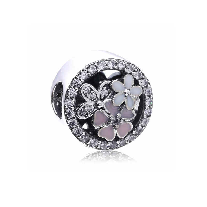 (image for) PANDORA Poetic Blooms, Mixed Enamels & Clear Cz Charm - PX00275-1 - Product Image