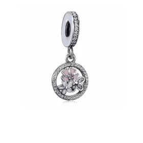 PANDORA Poetic Blooms, Mixed Enamels & Clear Cz Dangle - PJ00295-1 PANDORA Poetic Blooms, Mixed Enamels & Clear Cz Dangle - PJ00295-1