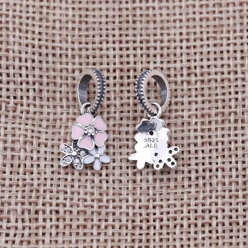 (image for) PANDORA Poetic Blooms Pendant Charm - 791824ENMX - View 3