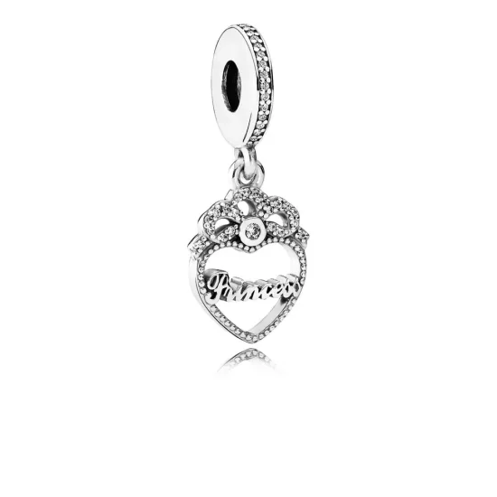 PANDORA Princess Crown Heart Pendant Charm - 791962cz