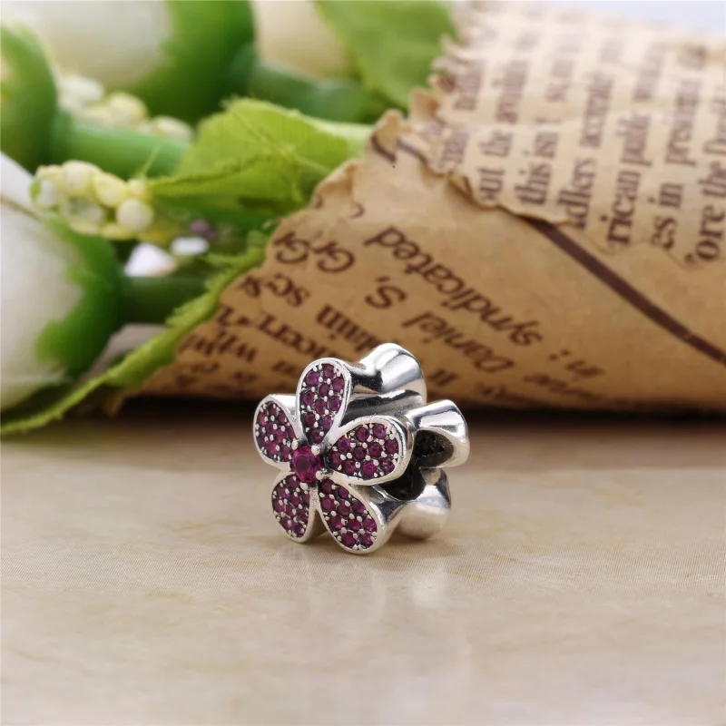(image for) PANDORA Purple Dazzling Daisy Charm - 791480CZA - View 3