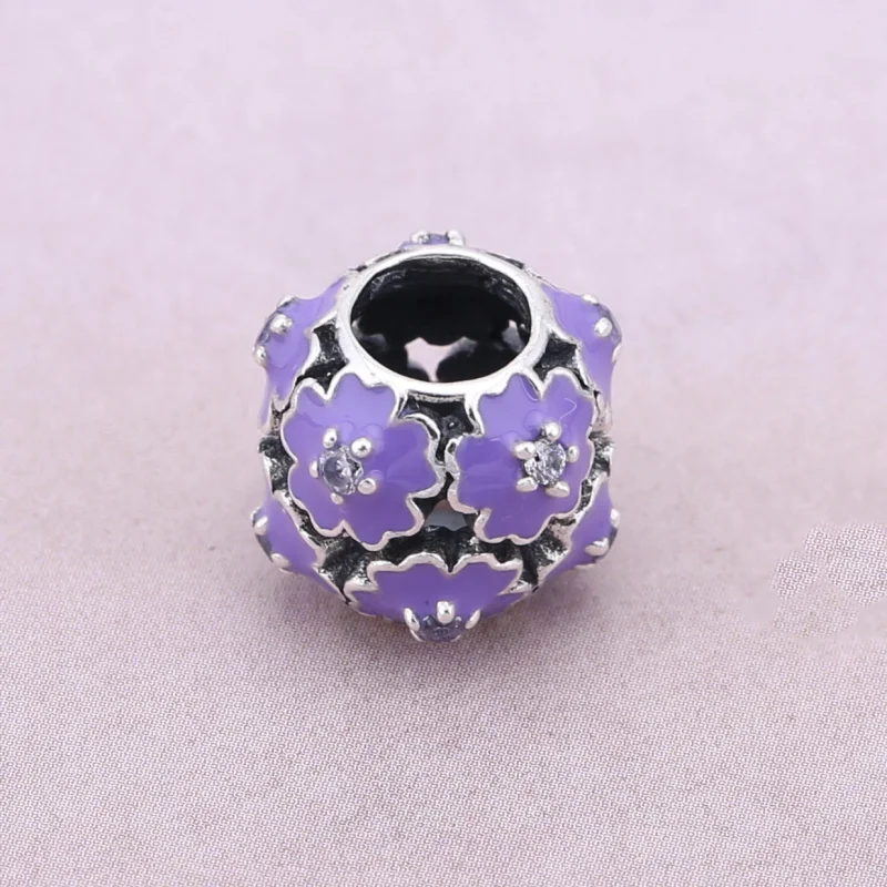 (image for) PANDORA Purple Flower Charm - PD0021-1K - View 2