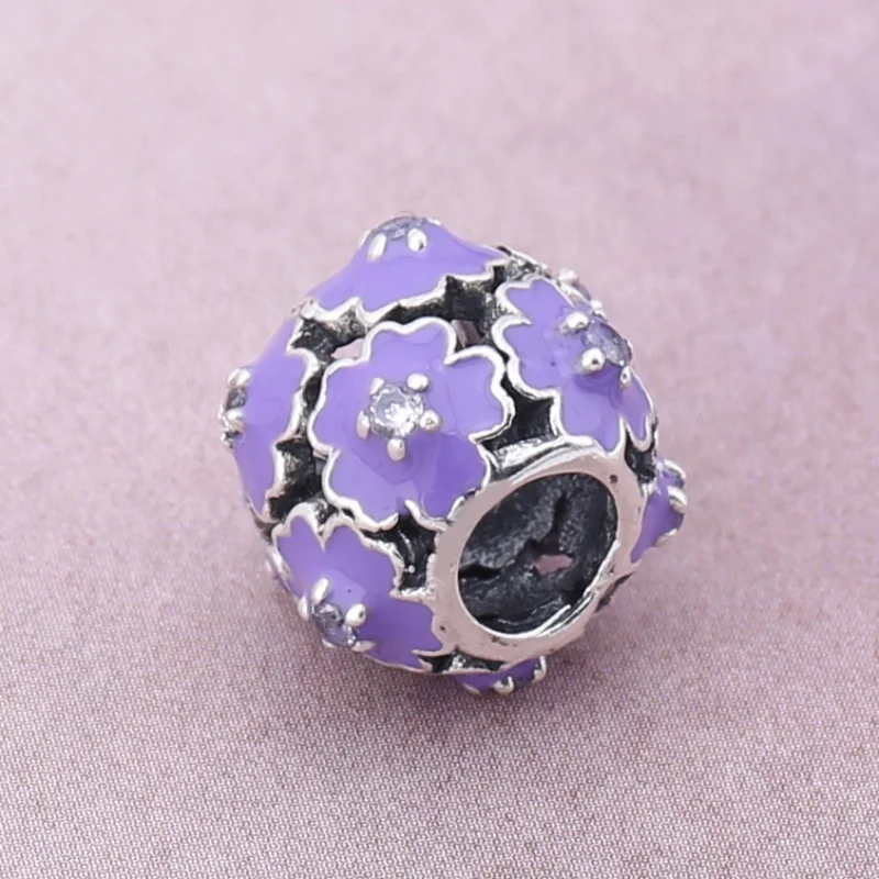 (image for) PANDORA Purple Flower Charm - PD0021-1K - View 3