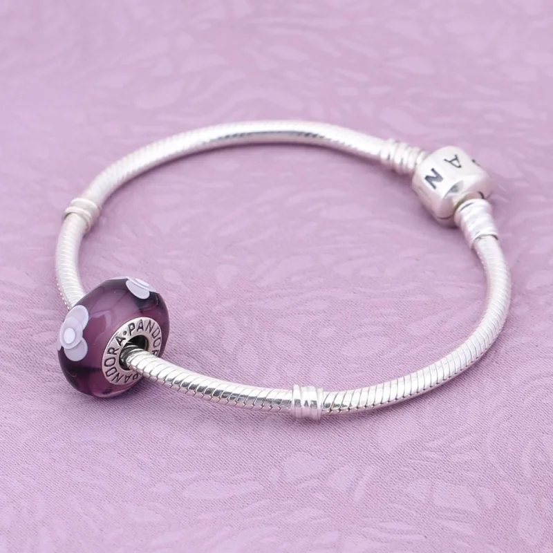 (image for) PANDORA Purple flowers for you Charm - 790643 - View 2
