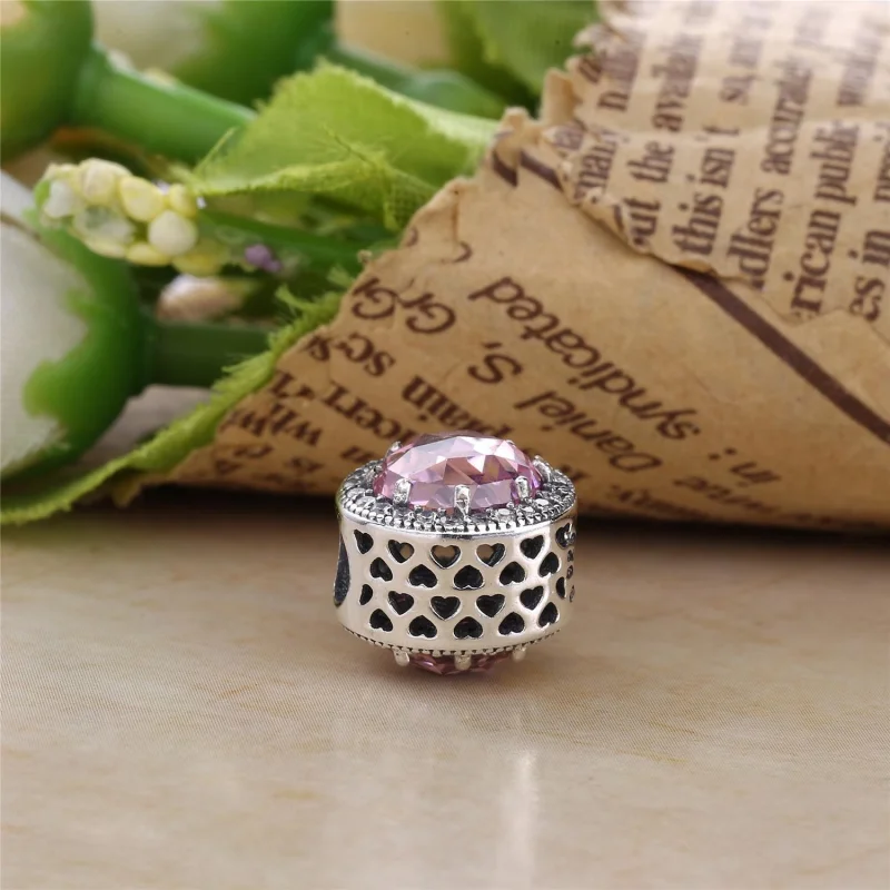 (image for) PANDORA Radiant Hearts Charm, Clear CZ - 791725CZ - View 4