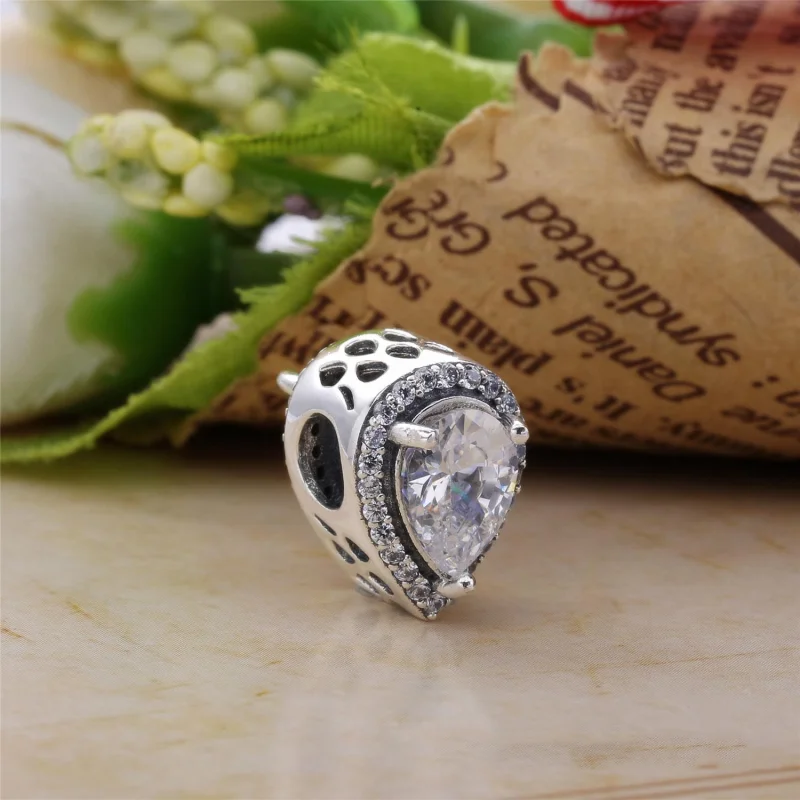(image for) PANDORA Radiant Teardrop Clear CZ Charm - 796245CZ - View 2