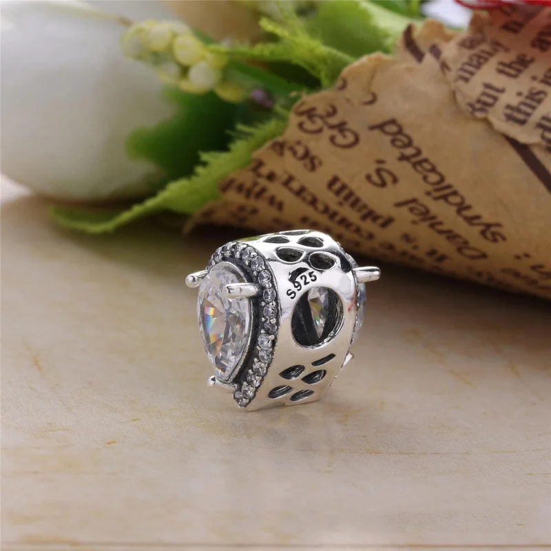 (image for) PANDORA Radiant Teardrop Clear CZ Charm - 796245CZ - View 4