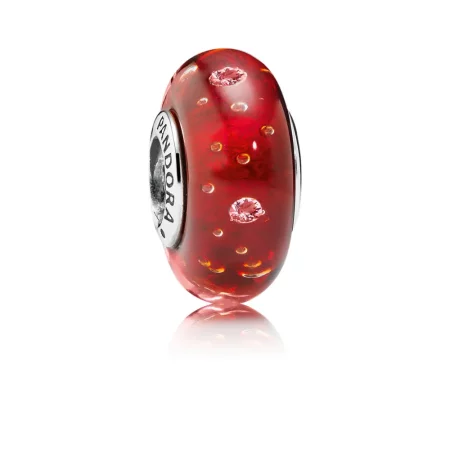 PANDORA Red Fizzle Murano Bead - 791631CZ