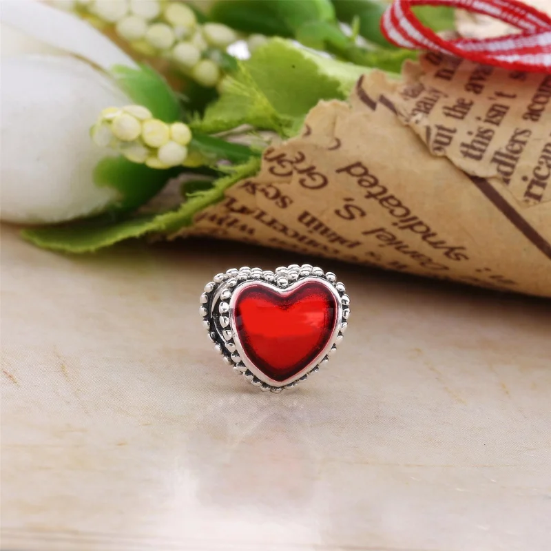 (image for) PANDORA Red Heart Charm - PD0033-1 - View 2