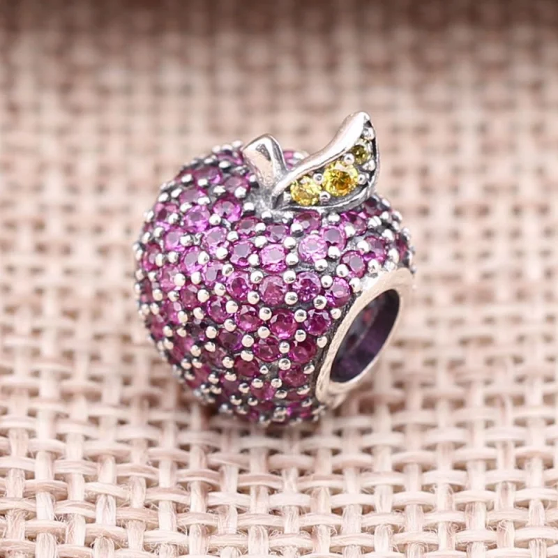 (image for) PANDORA Red Pavé Apple Charm - 791485CFR - View 2