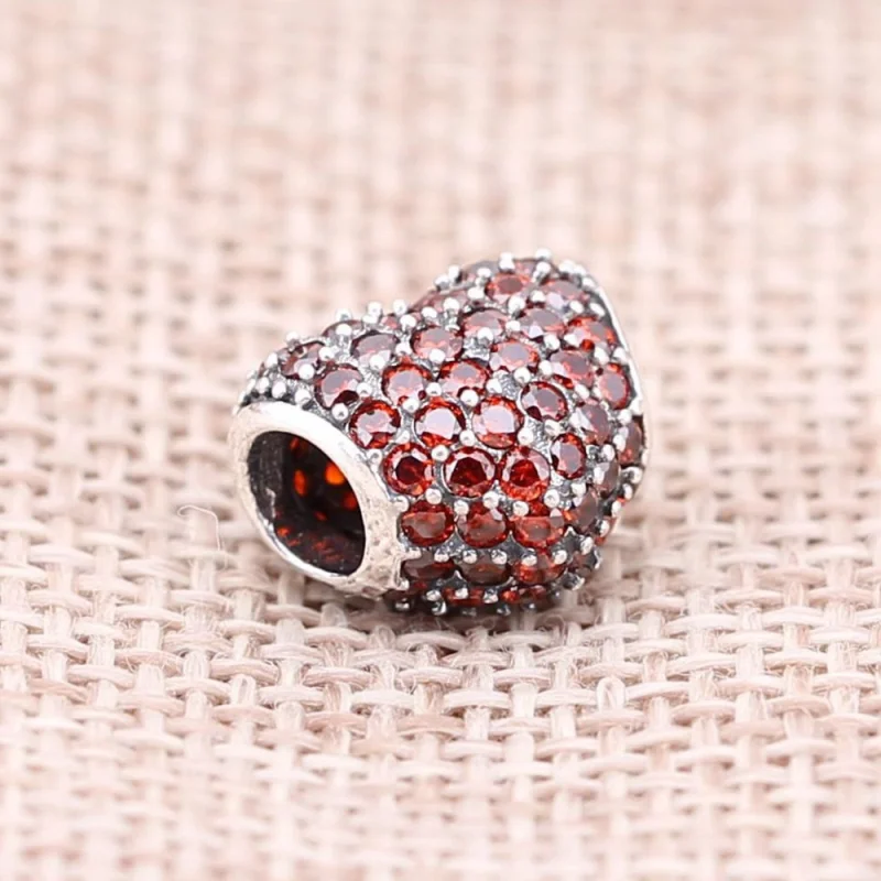 (image for) PANDORA Red Pavé Heart Charm - 791052CZR - View 2