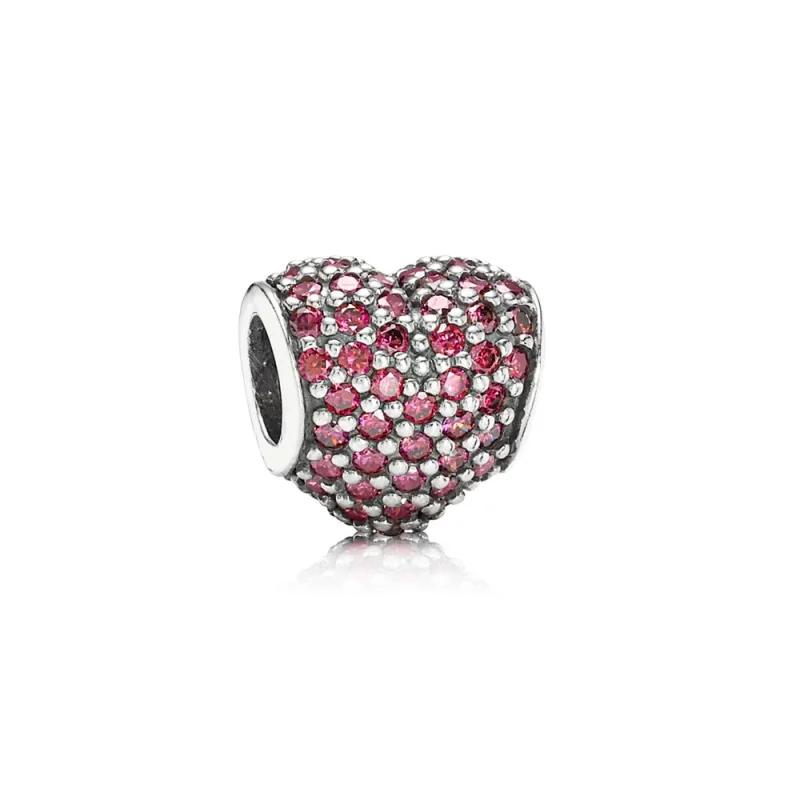 (image for) PANDORA Red Pavé Heart Charm - 791052CZR - Product Image