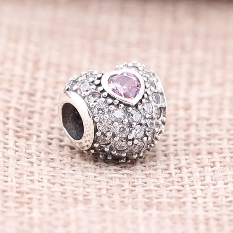 (image for) PANDORA Red Pavé Heart Charm - 791168SRU - View 2