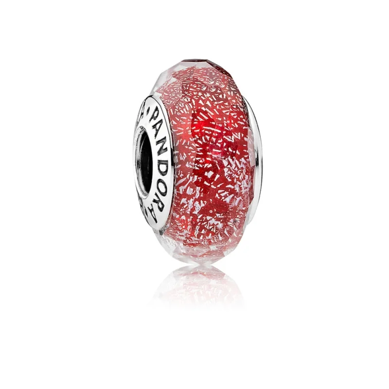 (image for) PANDORA Red Shimmer Glass Murano Bead Charm - 791654 - Product Image