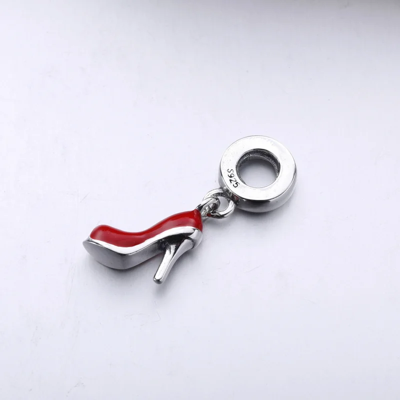(image for) PANDORA Red Stiletto, Red Enamel Dangle Charm - 792154EN09 - View 2